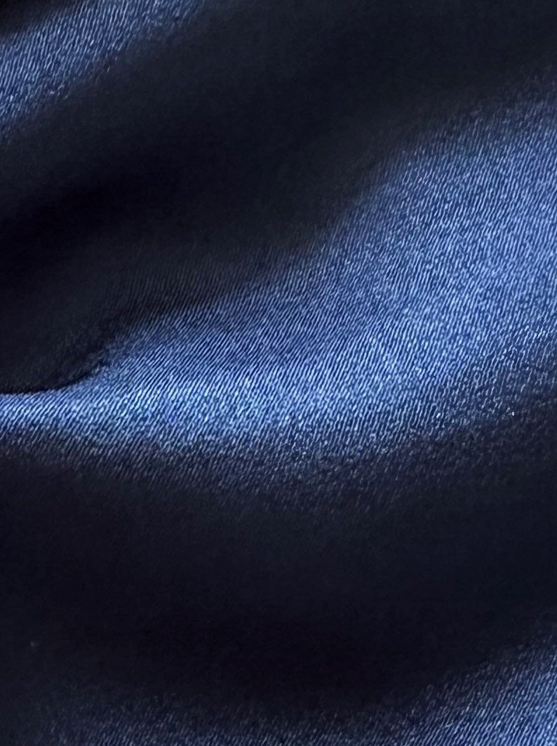 Satin de polyester bleu marine - Japon