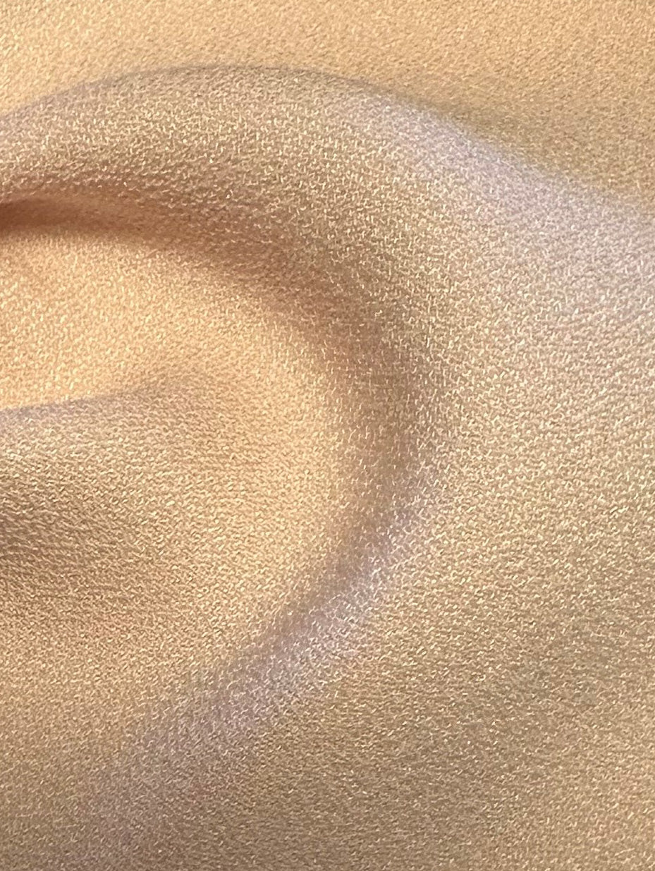 Crêpe polyester envers satin nude blush - Népal