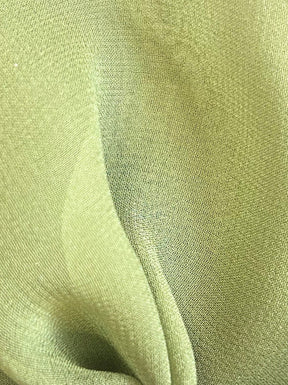 Georgette de Soie Vert Olive - Shimmer