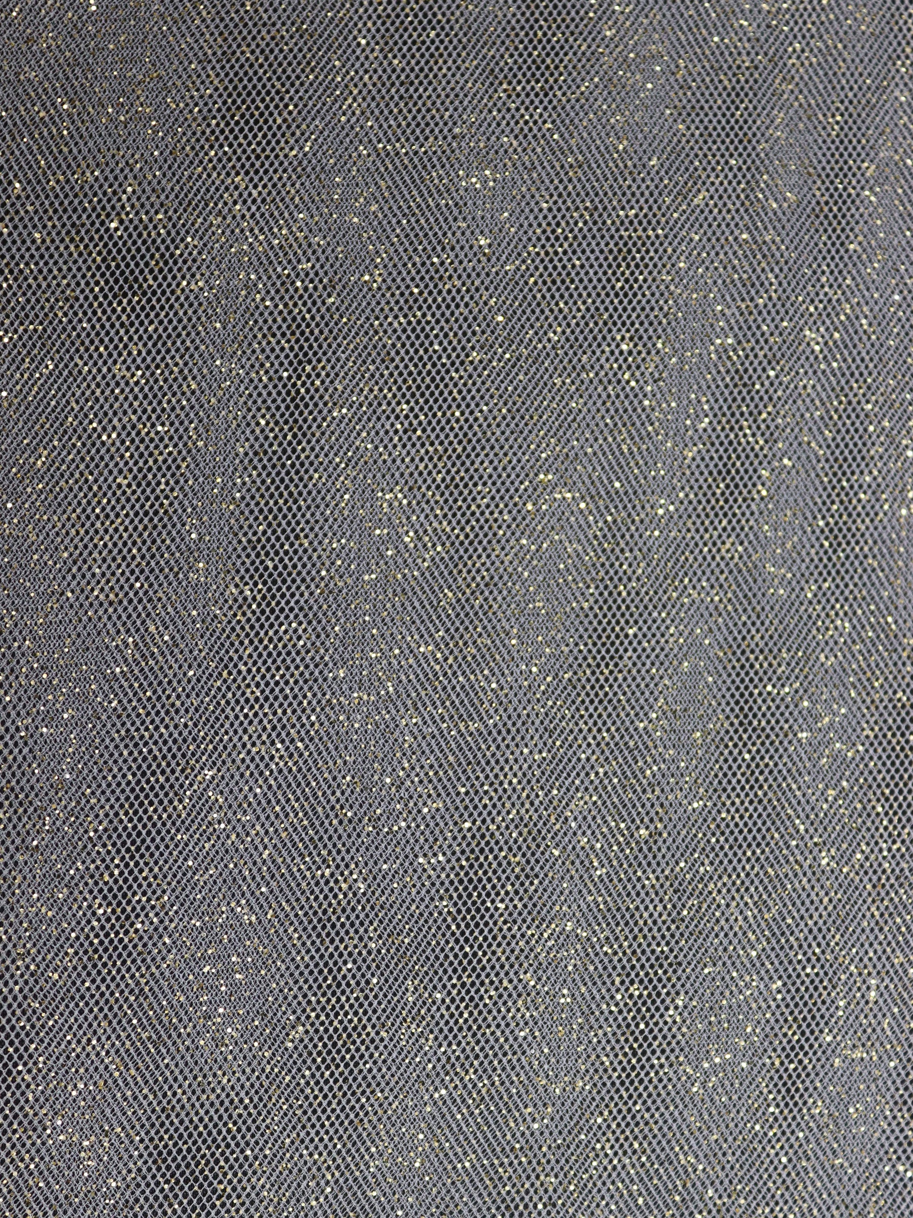 Tulle ivoire à paillettes dorées - P15