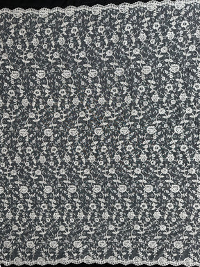 Dentelle brodée ivoire à cordonnet - P430