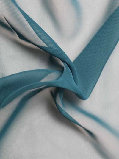 Mousseline de polyester turquoise - P58