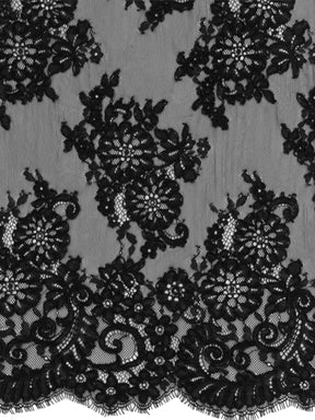 Dentelle cordée noire - P655