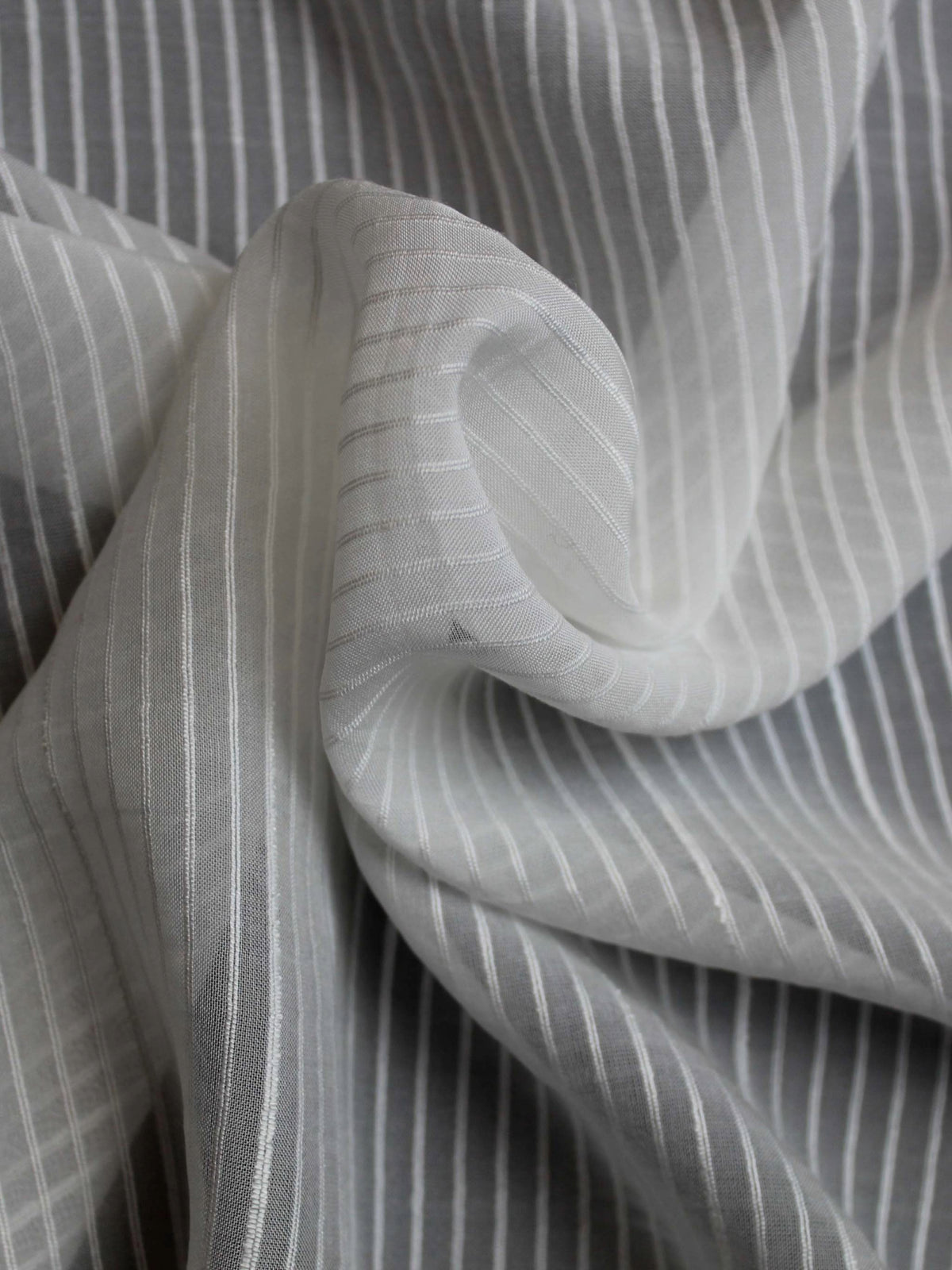 Voile rayé uni ivoire - PH5002