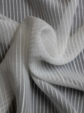 Voile rayé uni ivoire - PH5002