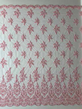 Dentelle rose poudré - Alexandra.