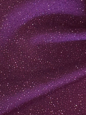 Tissu jersey pailleté prune - Dazzle