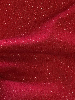 Tissu jersey à paillettes rouges - Dazzle