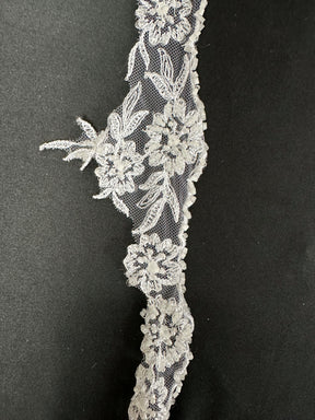 Bordure en dentelle perlée blanche - Roxanne T 707 (CF)