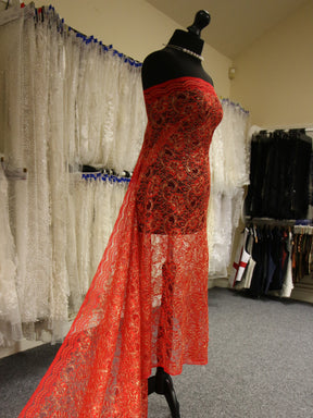 Dentelle Raschel Rouge - Kris