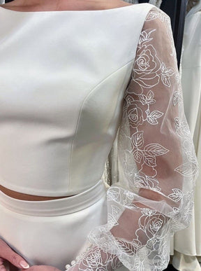 Dentelle Brodée Ivoire - Rose