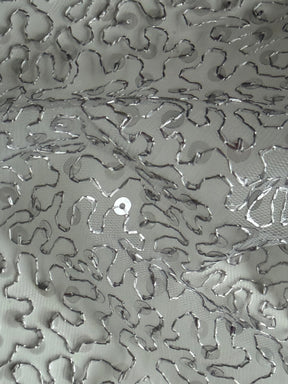 Tulle à sequins argentés brodés – EB3001