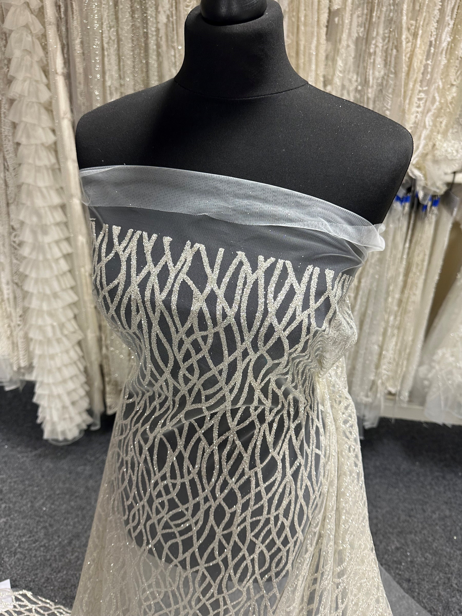 Tulle pailleté ivoire - Sourire