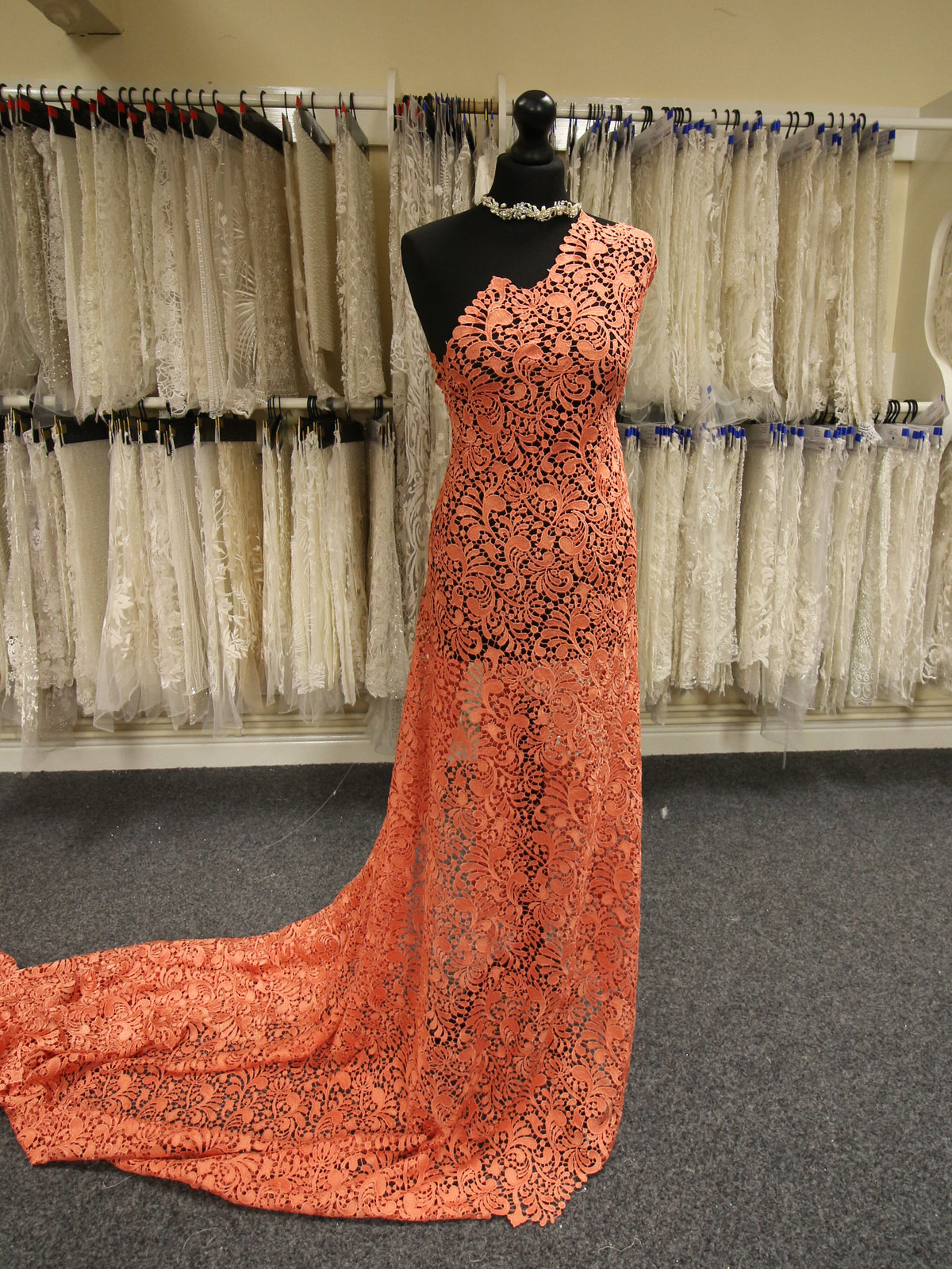 Dentelle Guipure Rose Saumon - Theresa