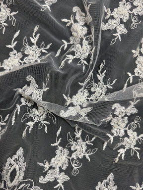 Dentelle à paillettes blanches - Sienne (CF)