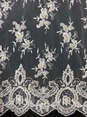 Dentelle à paillettes blanches - Sienne (CF)