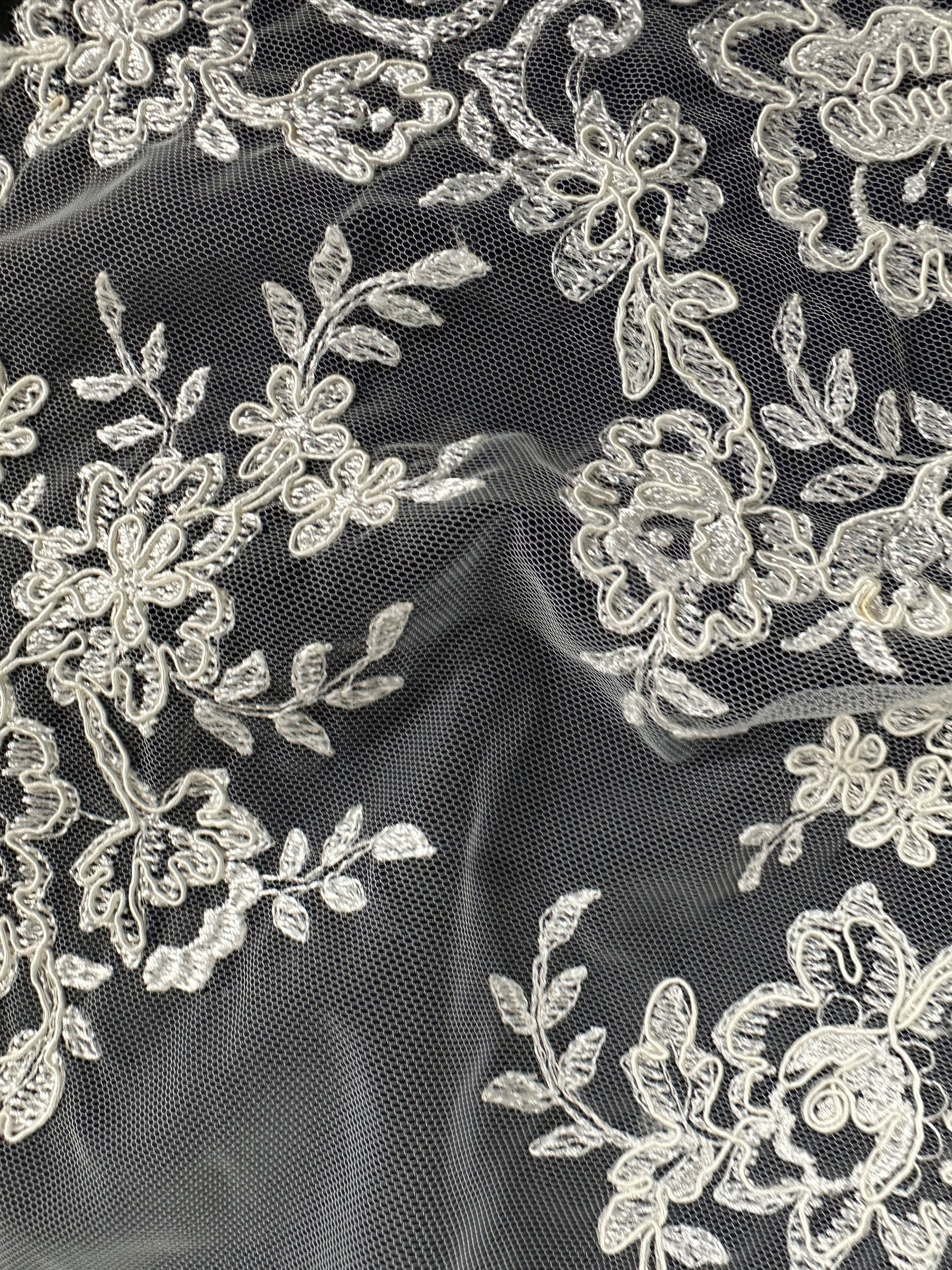 Dentelle à paillettes blanches - Sienne (CF)