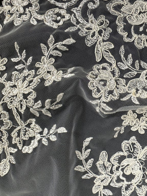 Dentelle à paillettes blanches - Sienne (CF)