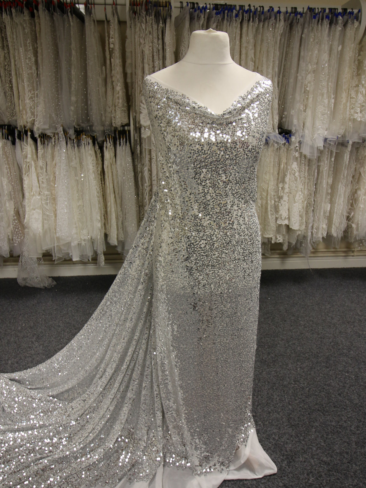 Dentelle pailletée argentée - Dempsey