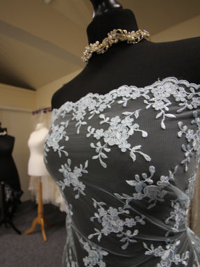Dentelle Cordonnée Bleu Ciel - Géraldine