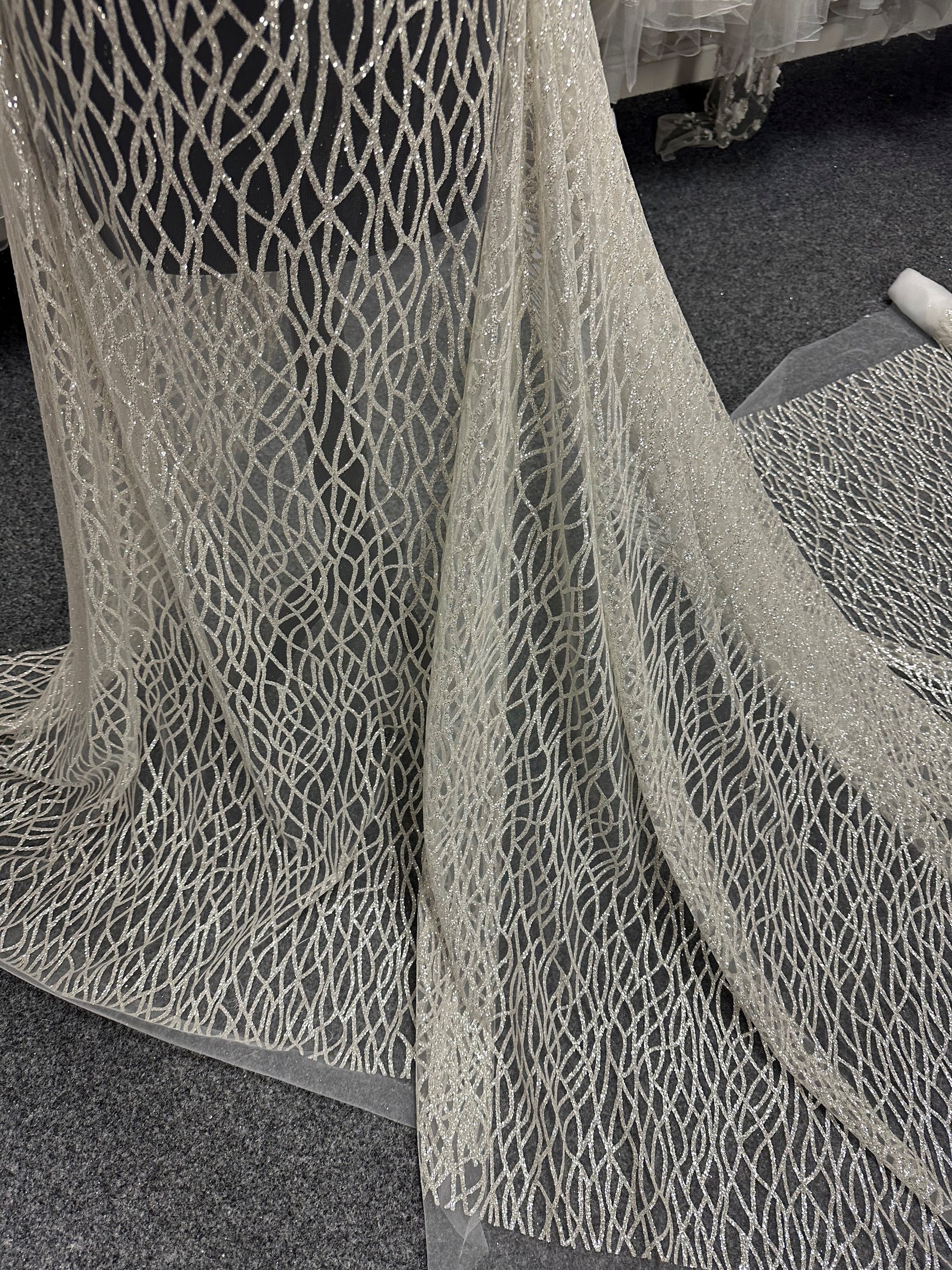 Tulle pailleté ivoire - Sourire