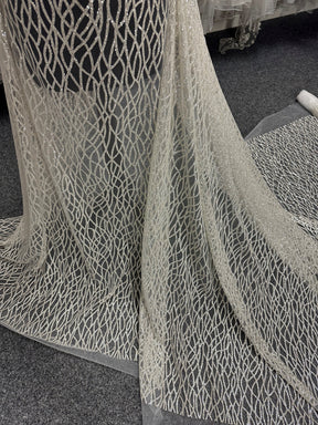 Tulle pailleté ivoire - Sourire