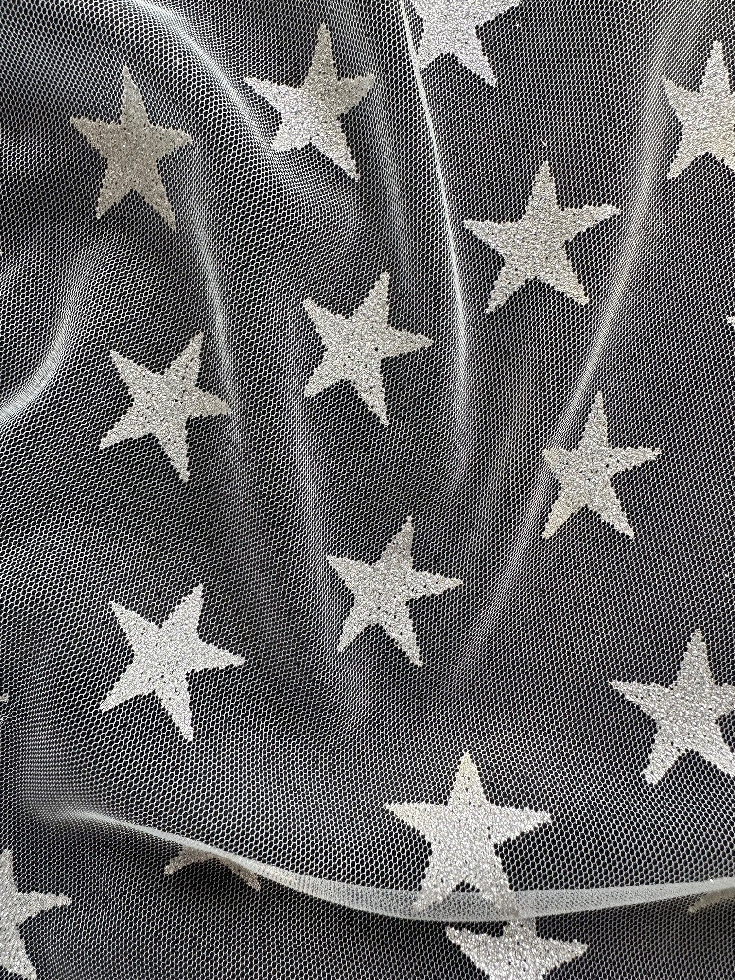 Tulle Étoile Argentée - Paillette
