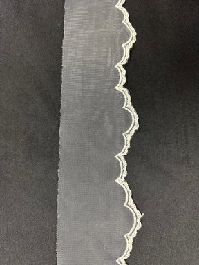 Bordure en dentelle brodée ivoire - T202
