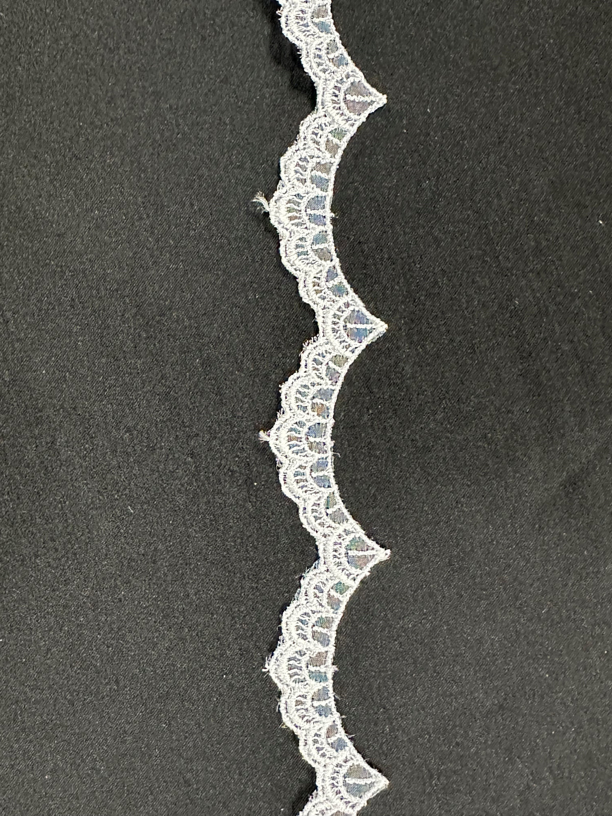 Bordure en dentelle brodée blanche - T232