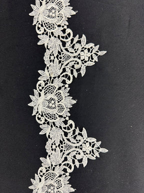 Bordure en dentelle guipure ivoire - T313