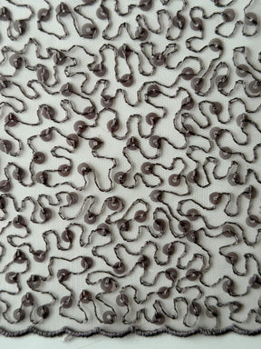 Tulle à sequins brodé taupe – EB3001