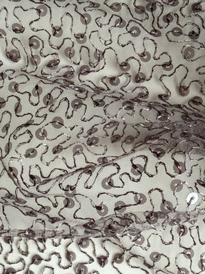 Tulle à sequins brodé taupe – EB3001
