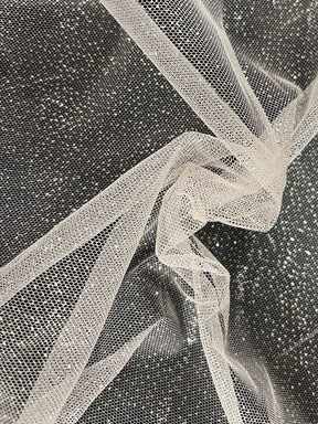 Tulle Rose Pailleté Argenté - TU0053