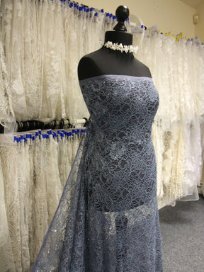 Dentelle Raschel Bleu Sarcelle - Ezra
