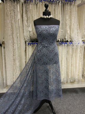 Dentelle Raschel Bleu Sarcelle - Ezra