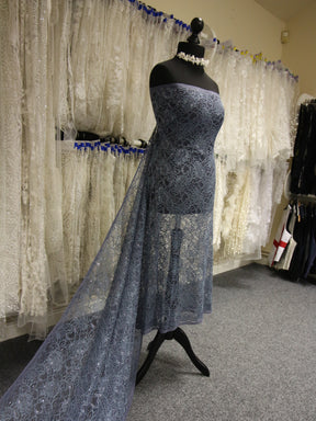 Dentelle Raschel Bleu Sarcelle - Ezra