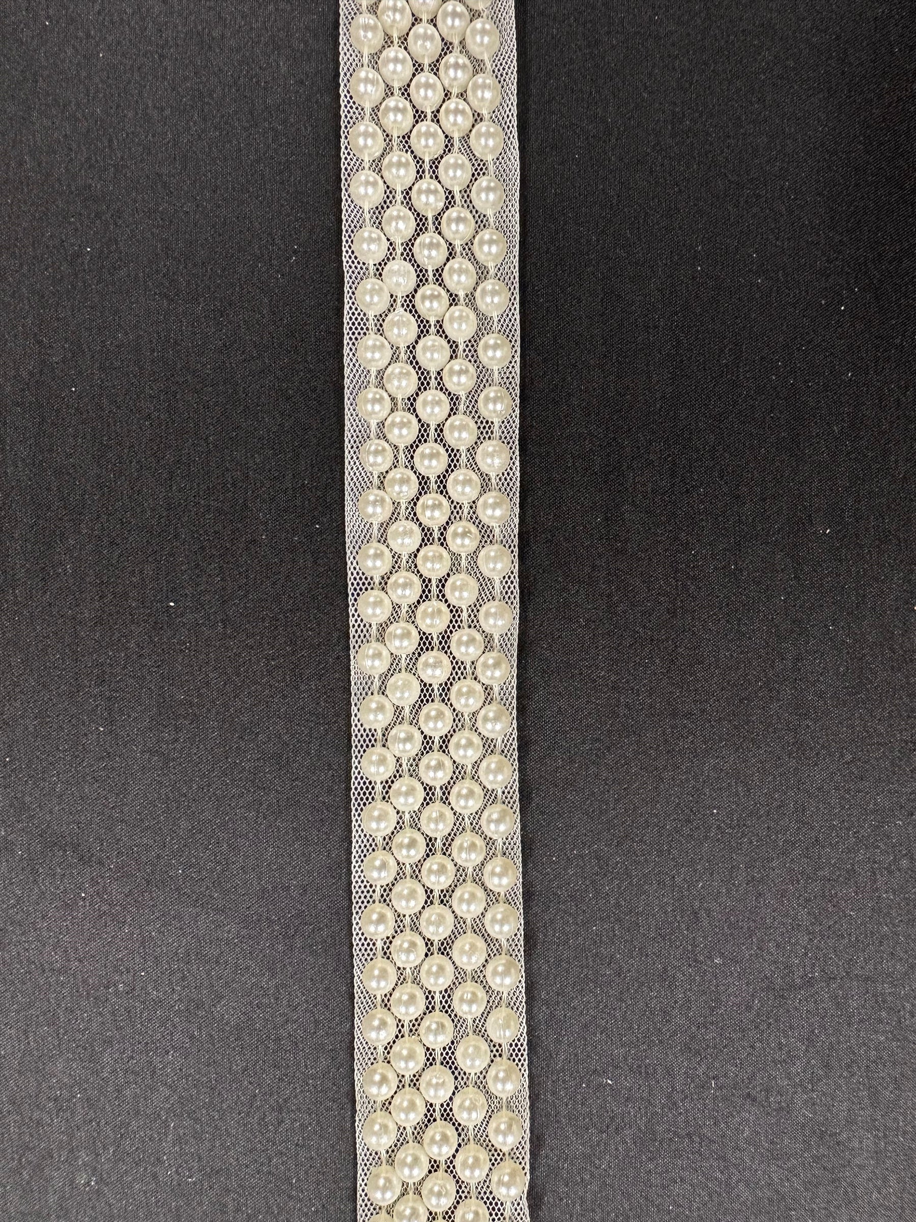 Garniture de robe en perles ivoire - TR/ 2915