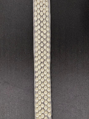 Garniture de robe en perles ivoire - TR/ 2915
