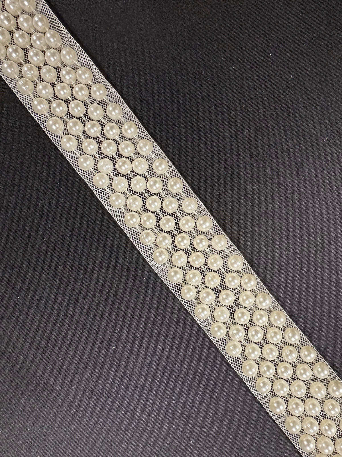 Garniture de robe en perles ivoire - TR/ 2915