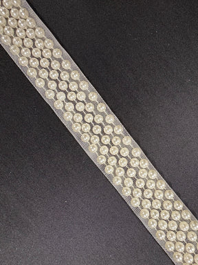Garniture de robe en perles ivoire - TR/ 2915