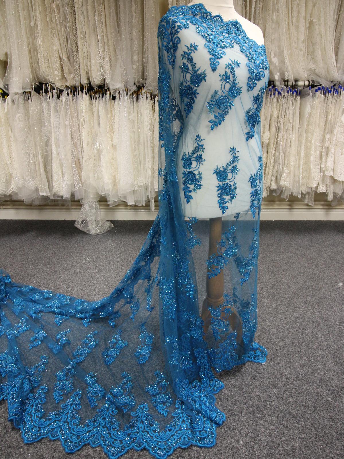 Dentelle Perlée Turquoise - Pilar