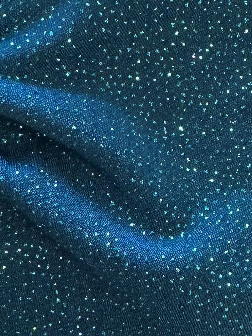 Tissu jersey à paillettes turquoise - Dazzle