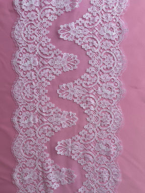 Galon en dentelle chantilly blanche - Natasha
