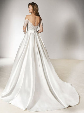 Satin extensible en polyester blanc - Wisdom