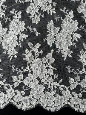 Dentelle Chantilly ivoire à cordon – Zetina