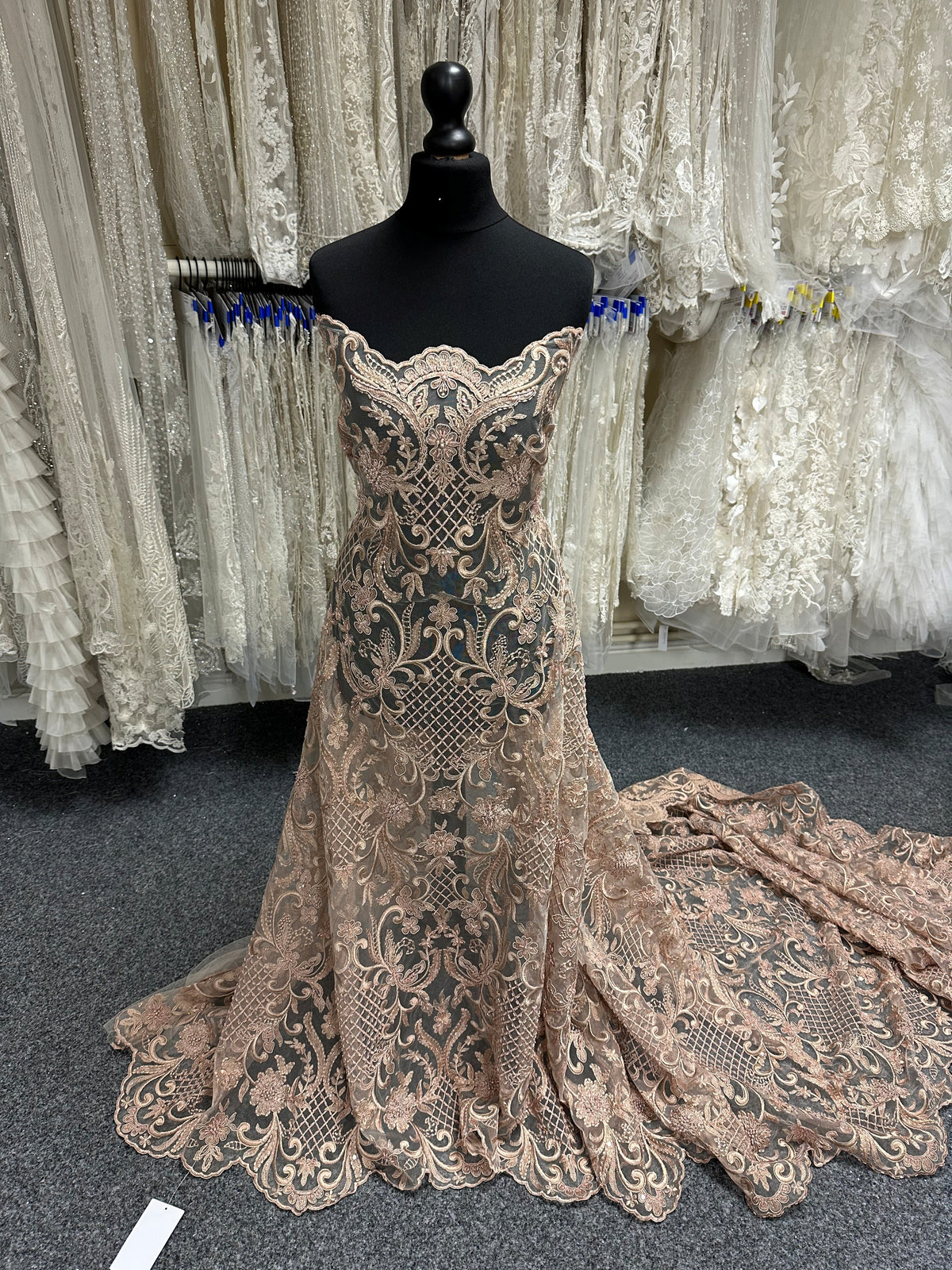 Mocha Beaded Lattice Lace - Zorb