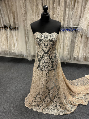 Dentelle Broderie Paillettes Champagne - Albany