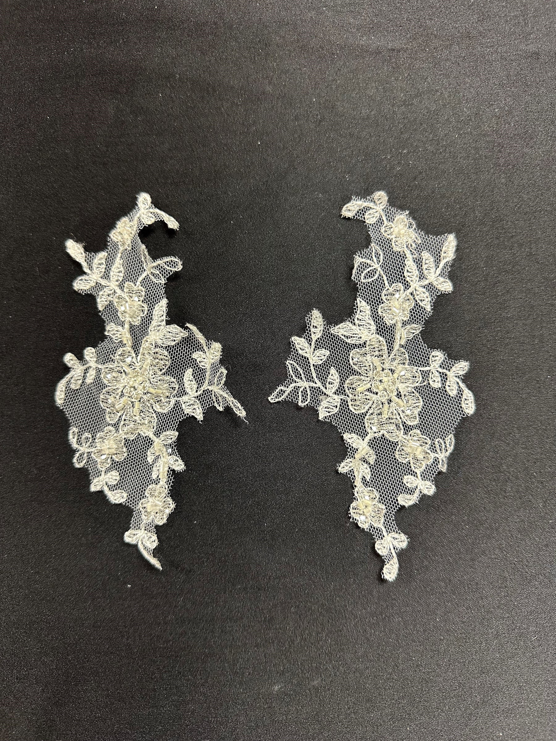 Appliques en dentelle perlée ivoire - Noisy