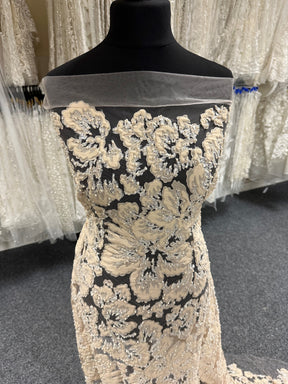Dentelle ornée de champagne - Allie