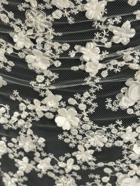 Dentelle brodée 3D ivoire - Savinder (CF Sarah)